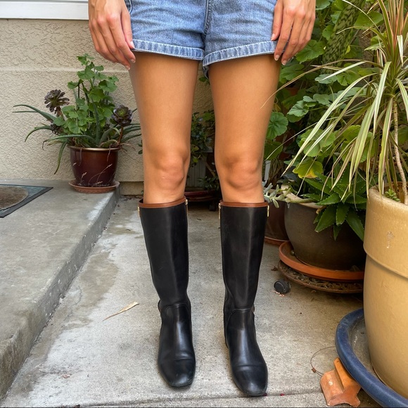 Tory Burch Shoes - Black/brown Tory Burch leather riding boots